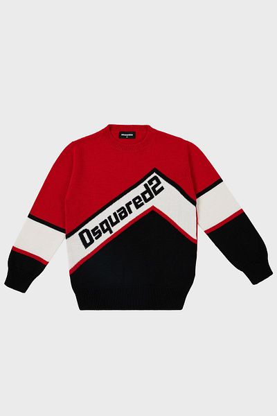 DSquared2 Pulover pentru copii din bumbac cu gât crew - DQ0084 D005X