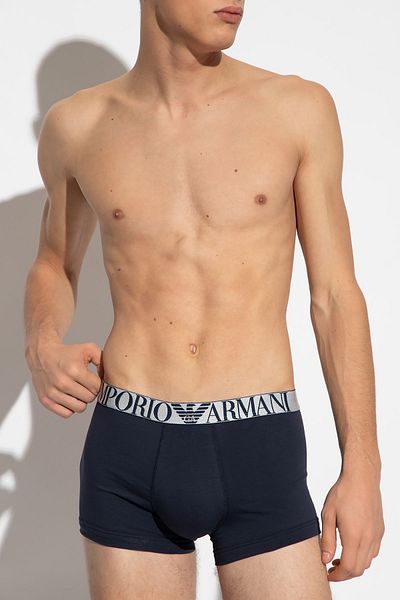 Emporio Armani Men's Woven Fabric Regular Waist Plain Model Black Boxer111357 4R726-40035