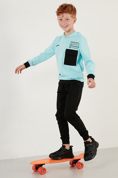 Lela Cotton Printed Pocket Hooded Sports Boy Suit 59215602