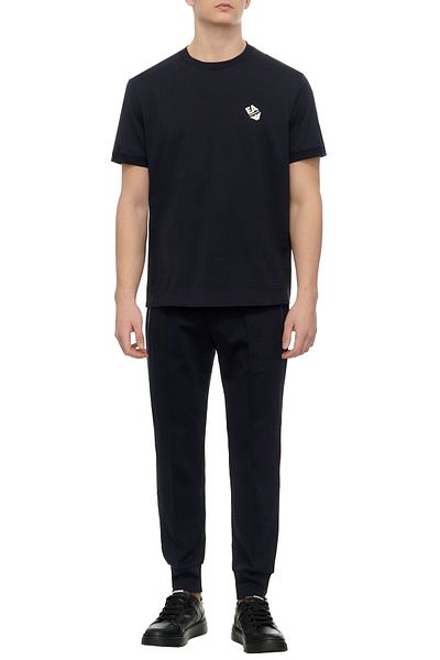 Emporio Armani Tricou pentru bărbați, din bumbac, cu logo-ul mărcii, cu croiala normală, albastru marin 3D1TN3 1JOCZ-0965