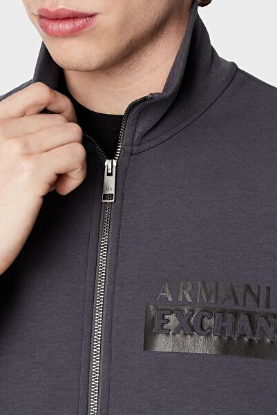 Armani Exchange Logo Cotton Zippered Stand Collar Regular Fit Sweat Men's Sweat 6lzmbf Zjcaz 1978