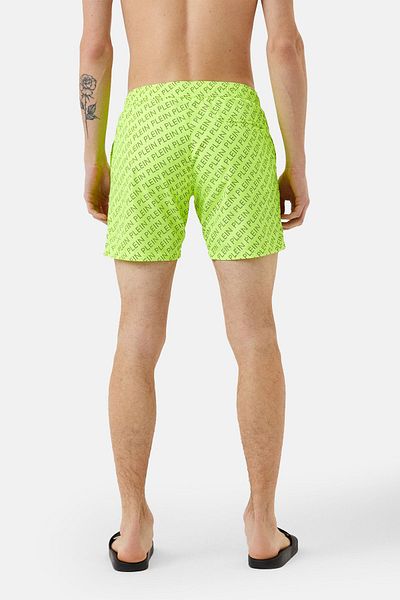 PHILIPP PLEIN Model cu logo Buzunar cu șnur Costum de baie cu croiala normală Pantaloni scurti pentru bărbați CUPP13M0132