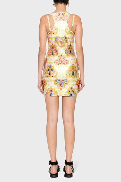 VERSACE JEANS COUTURE فستان قصير ضيق منقوش 76HAO944 JS348 G03