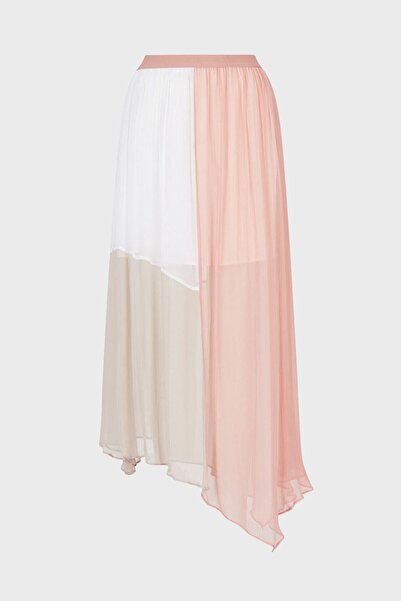 Armani Exchange Color Blocked Asymmetrical Cut Short Lined Transparent Long Skirt Skirt 3ryn03 Yn6f