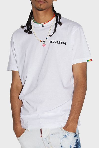 DSquared2 Tricou 100% bumbac, cu croiala normală, cu decolteu, Tricou bărbați S71gd1245 S23009 100