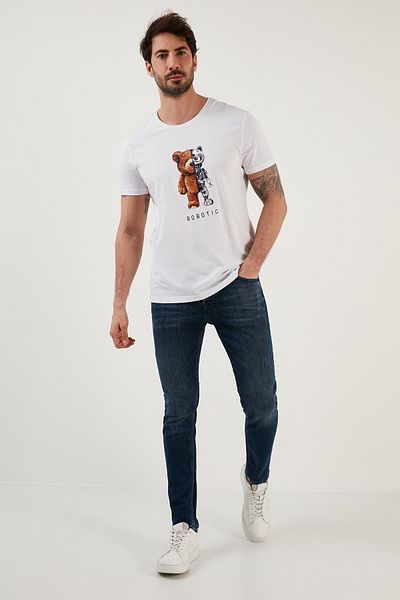 Buratti Βαμβακερή κανονική μέση Slim Fit Skinny Jeans Ανδρικό τζιν παντελόνι 1119m06napoli