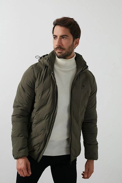lumberjack Ανδρικό παλτό Χακί με κουκούλα 2W2SN173PR