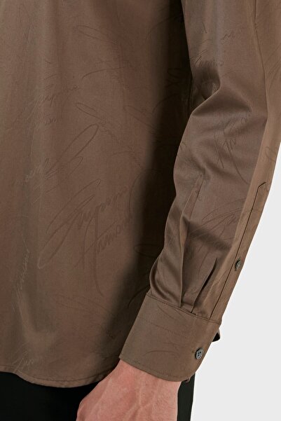 Emporio Armani Λογότυπο υπογραφής 100% βαμβακερό ζακάρ πουκάμισο με λεπτή εφαρμογή Ανδρικό πουκάμισο 3r1c86 1nvyz 0440