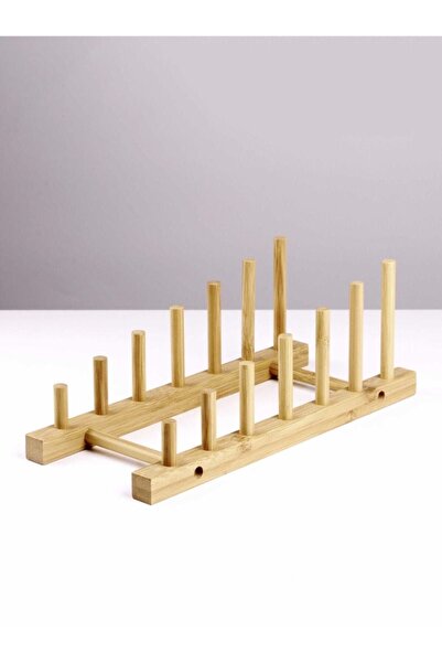 Butik Bambu Tabaklık & Tabak Standı 6 Bölmeli