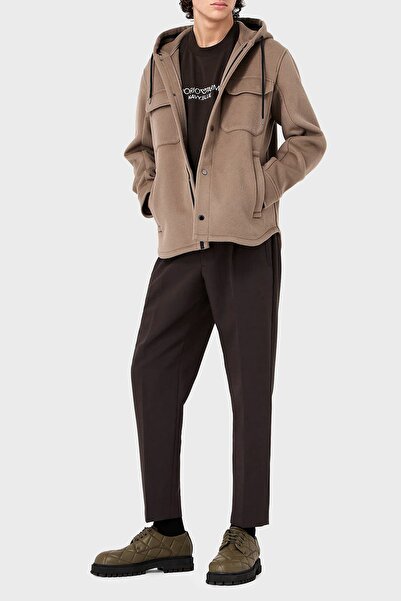 Emporio Armani Hooded Pocket Soft Textured Wool Unlined Jacket Men'S JACKET 6R1B94 1NMYZ 0144