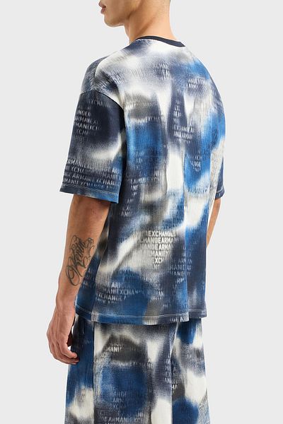 Armani Exchange Tricou din bumbac cu decolteu relaxat pentru bărbați 3DZTLA ZJZKZ 55JK