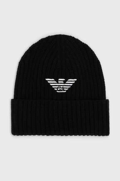 Emporio Armani Лого %100 Вълнена барета Мъжка барета 627676 2f556 00020