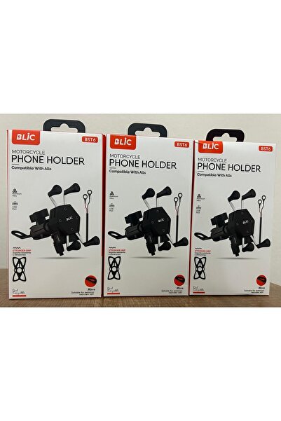 Blic BST6 USB ŞARJLI AYNA BAĞLANTILI KISKAÇLI TELEFON TUTUCU