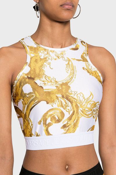 VERSACE JEANS COUTURE Crop Top με Slim Fit Pattern - TOP 76HAM227 JS292 G03