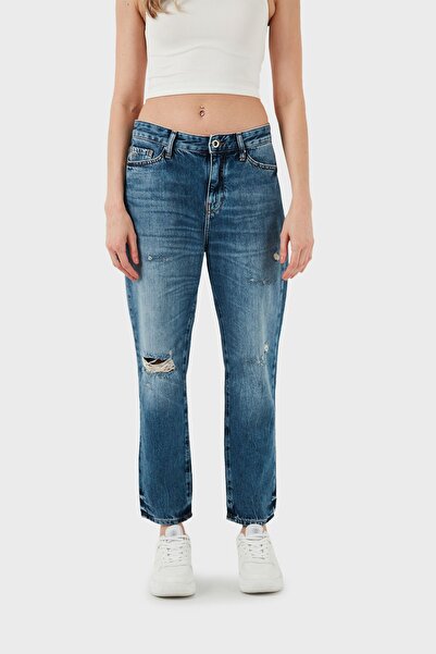 Armani Exchange J16 Yüksek Bel Boyfriend Jeans  KOT PANTOLON 3DYJ16 Y16GZ 05EK