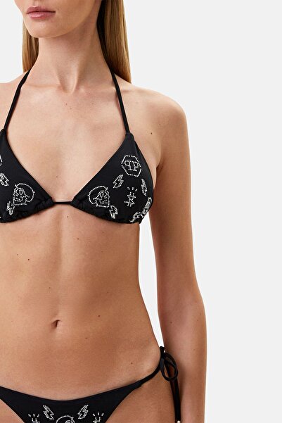 PHILIPP PLEIN Λογότυπο με μοτίβο επεξεργασίας πέτρας Δεμένο μπικίνι με κορδόνια BIKINI CDPPT0999