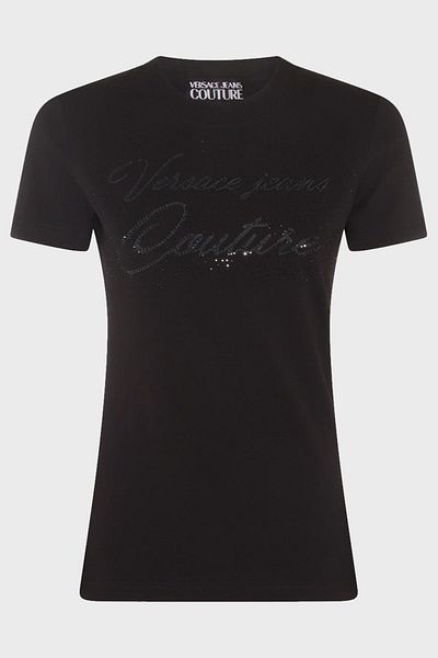 VERSACE JEANS COUTURE Λογότυπο Cotton Crew Neck Slim Fit T-shirt T SHIRT 76HAH6A8 J0020 899