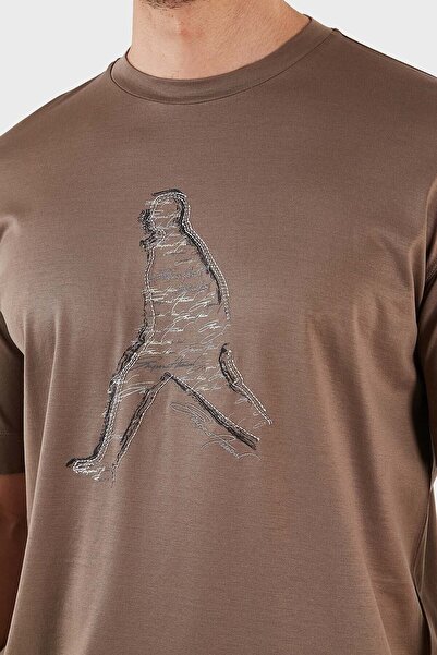 Emporio Armani Ανδρικό μπλουζάκι από εμπριμέ βαμβακερό κανονικό λαιμόκοψη 3r1tt9 1juvz 0440