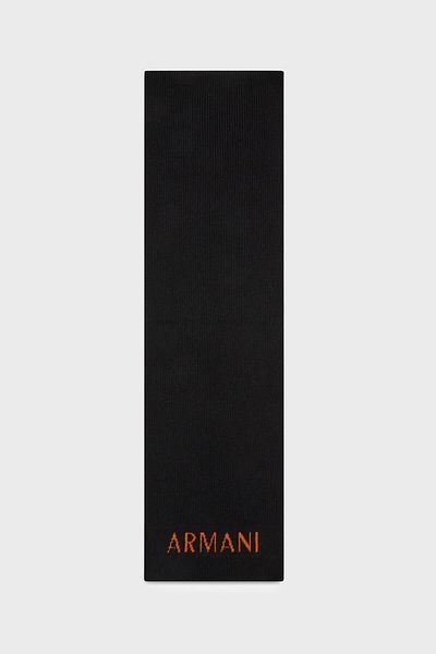 Armani Exchange Ανδρικό κασκόλ με λογότυπο μαλλί μείγμα 954603   3F301 03620
