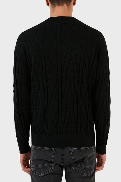 Emporio Armani سترة صوفية 100٪ برقبة دائرية للرجال 6R1MX4 1MFVZ F016