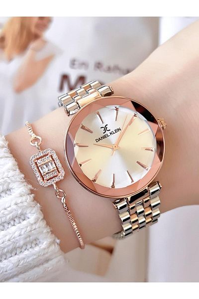 Daniel Klein Retro Vintage Steel Band 30 Mt Waterproof Women Wristwatch Bracelet
