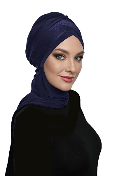 fidan bone Сірий тюрбан з підкладкою, з перехресним піке, готовий до носіння