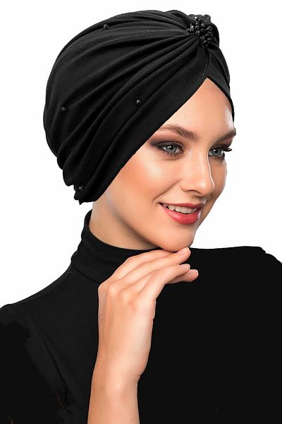 fidan bone Βραδινό καπό Hijab τουρμπάνι με επένδυση από κρυστάλλινο τούλι