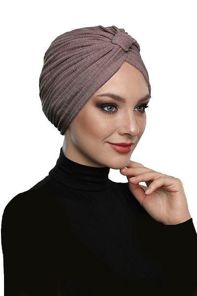 fidan bone Cotton Banded Cross Lined Hibiscus Color Ready Turban Hijab Pool Cap