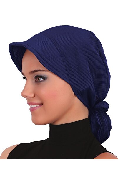 fidan bone Pălărie cu pliuri, albastru închis, turban gata făcut, hijab, șapc...