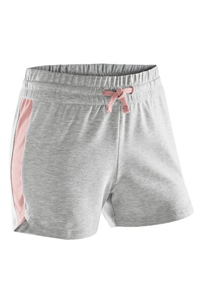 Decathlon Domyos Çocuk Gri Pembe Spor Şortu 320