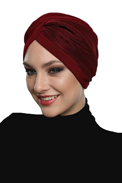 fidan bone عمامة جاهزة ومبطنة بطيات متقاطعة وغطاء رأس للحجاب