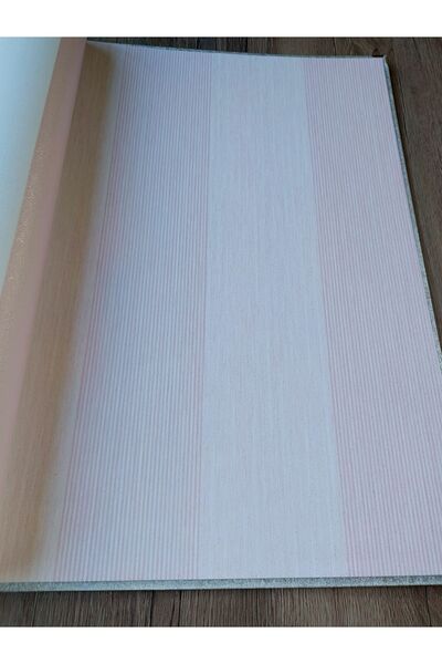 KMS HOME Pembe Çizgili Simli Silinebilir Duvar Kağıdı 16 M²