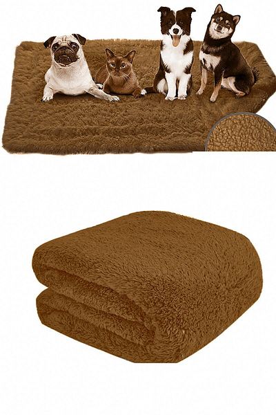 Bundera Plush Cat Dog Bed 60 x 90 Coffee Blanket Pet Cat Cushion Cat House Shed Mat Cover