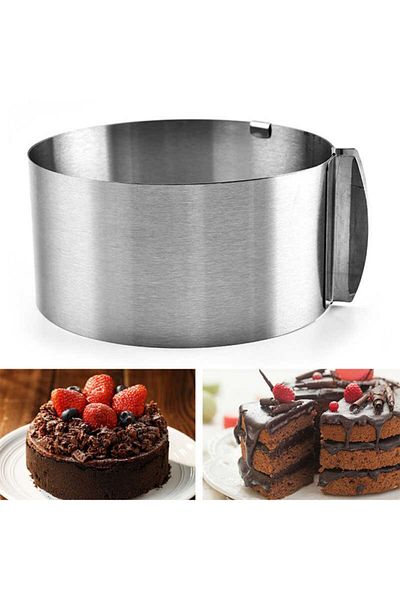 Karadağ Cake Supplies Round Adjustable Cake Cake Sponge Cake Mold Adjustable Circle 10x30cm