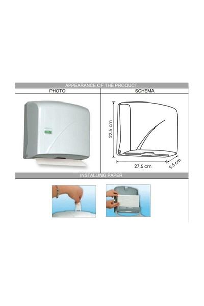 Vialli K1 Z Fold Paper Towel Dispenser Capacity 200 Towels