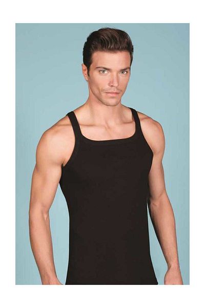 Berrak Men's Rope Strap Undershirt (3 Pieces) Black M