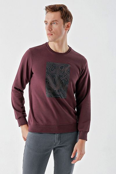 Morven Ανδρικό φούτερ με λαιμόκοψη Plum Trend
