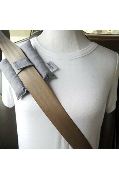 Bundera Support Seat Belt Support Pillow Gray Adjustable Chest Travel Pillow