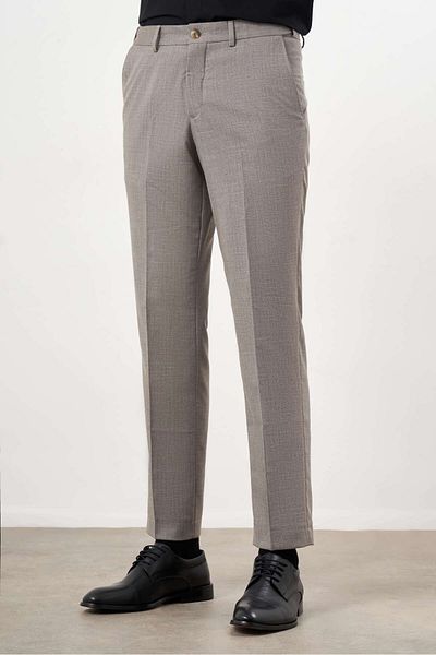 Morven Men's Polyviscose Brown Classic Trousers - Trend Pattern, Dynamic Fit