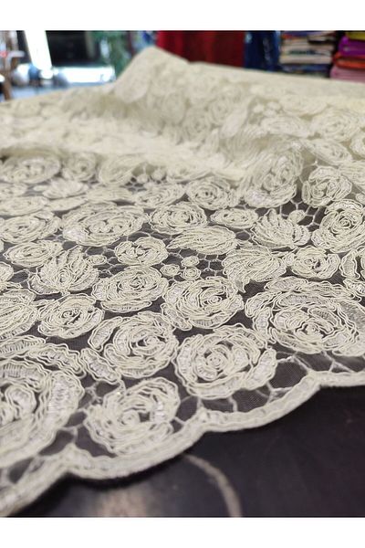 River Fabrics Ecru Guipure Lace