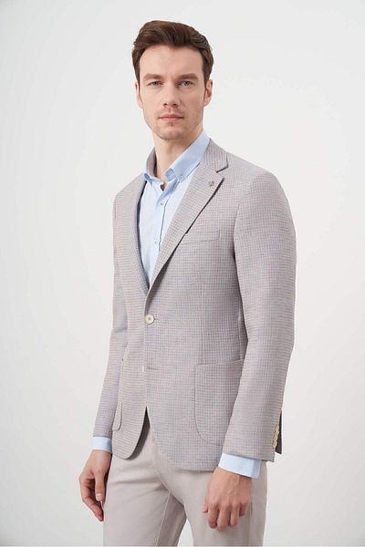 Morven Jachetă sport pentru bărbați A. BLUE țesută slim fit, buzunar, cu guler mono