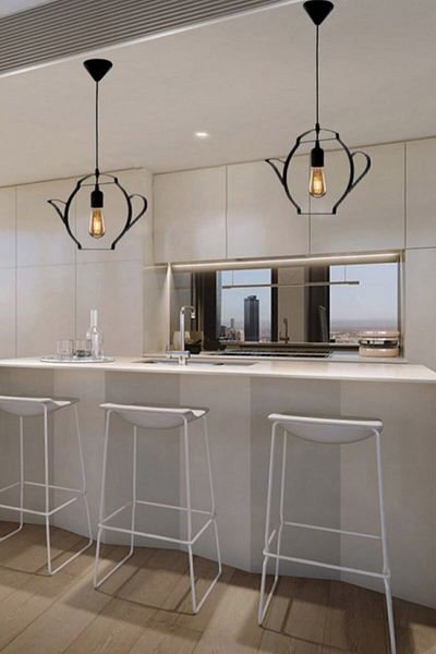 Bundera Teapot Pendant Lamp Chandelier Metal Wrought Iron Retro Office Cafe Bar Hotel Restaurant Ceiling Lamp Tea Shop