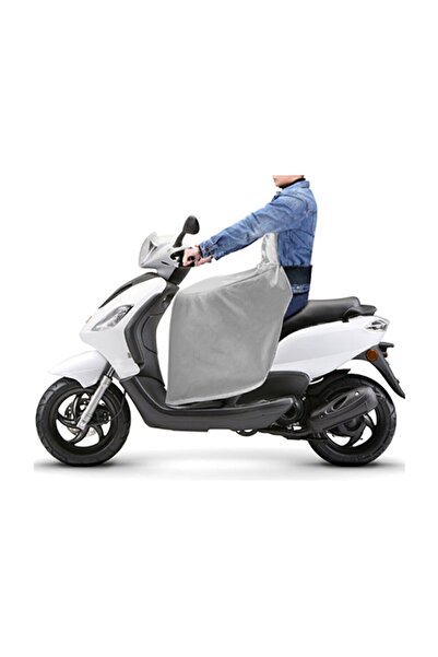 Bundera Scooter  Uyumlu Diz Koruma Örtüsü Yağmur Soğuk Rüzgar Önleyici Rüzgarlık Motorsiklet Dizlik Gri