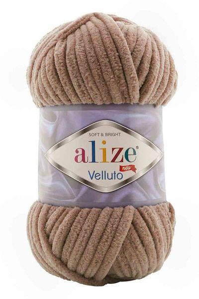 Alize Velluto Velvet Πλεκτό Σπάτσο 100 G Tobacco 329