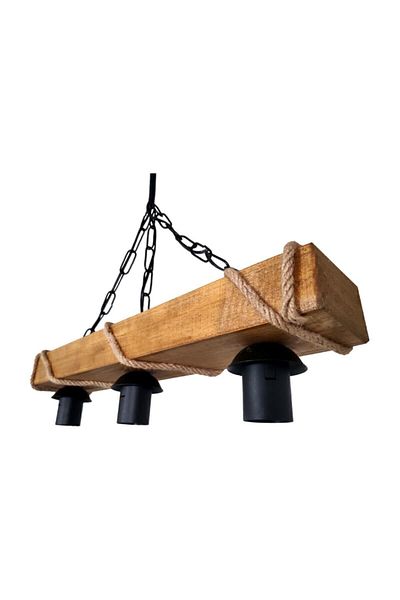 Bundera 3-Piece Rustic Pendant Lamp Rope Wooden Chandelier Rustic Office Cafe Bar Hotel Restaurant Ceiling Lamp