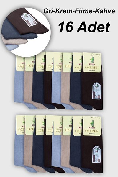 Bundera Bamboo Seasonal 16 Pack Socks Scented Bamboo Men's Socks Gray
