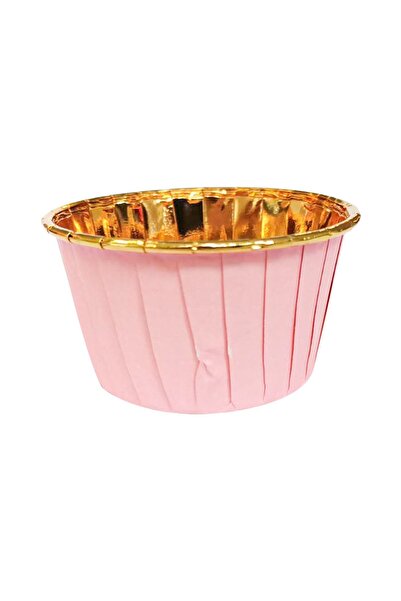 Dolphin Muffin Kek Kapsülü Pembe-altın 25li