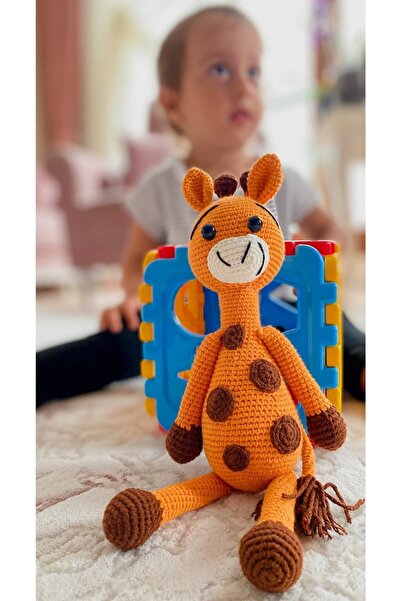 ELVİNES Amigurumi Oyuncak Zürafa Bebek Oyuncağı 30 cm