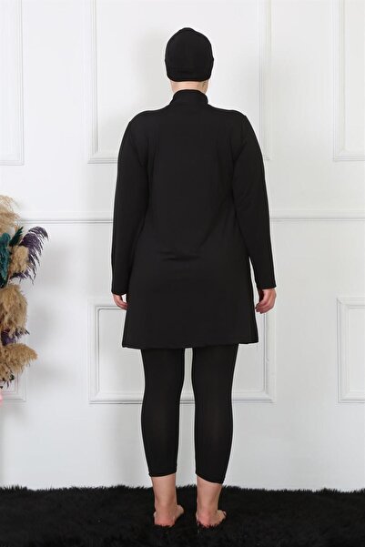 Akbeniz Πλήρως καλυμμένο μαύρο μαγιό 32026