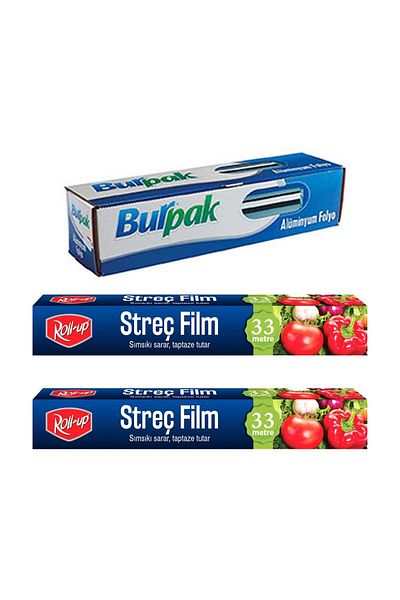 Roll-Up Aluminum Foil And Stretch Film 3 Piece Economical Kitchen Set 1